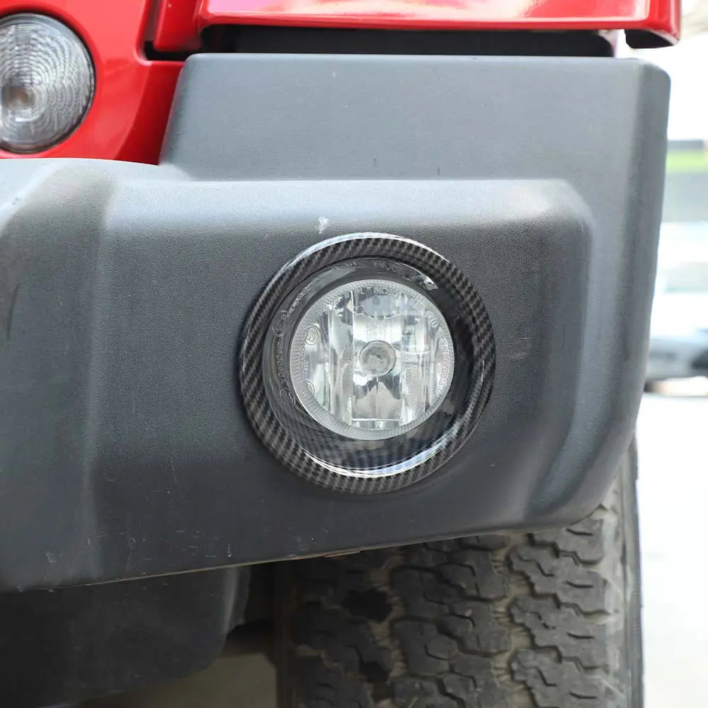 For 2007-2018 Jeep Wrangler JK JKU Front Bumper Fog Light Lamp Bezels Trim