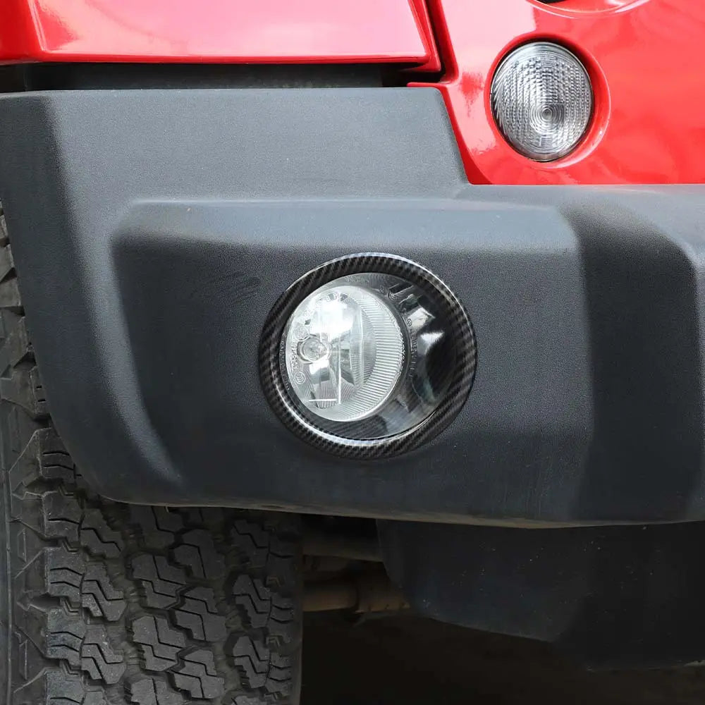 For 2007-2018 Jeep Wrangler JK JKU Front Bumper Fog Light Lamp Bezels Trim