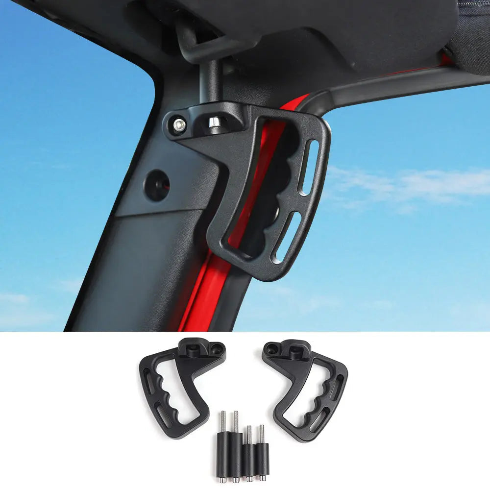 For 2007-2018 Jeep Wrangler JK JKU Front Top Grab Handles Aluminum Alloy (2 pcs)