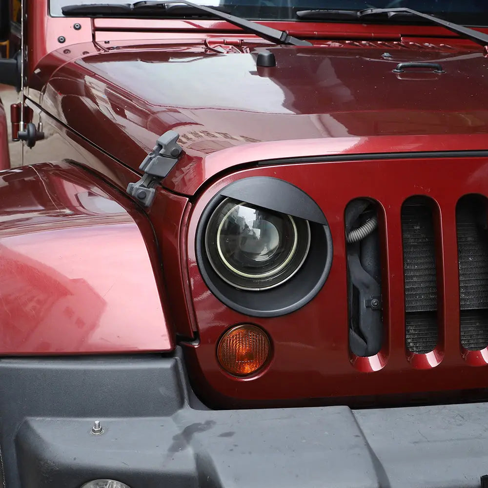 For 2007-2018 Jeep Wrangler JK JKU Front Headlight Bezel Light Angry Eyes Trim 2PCS
