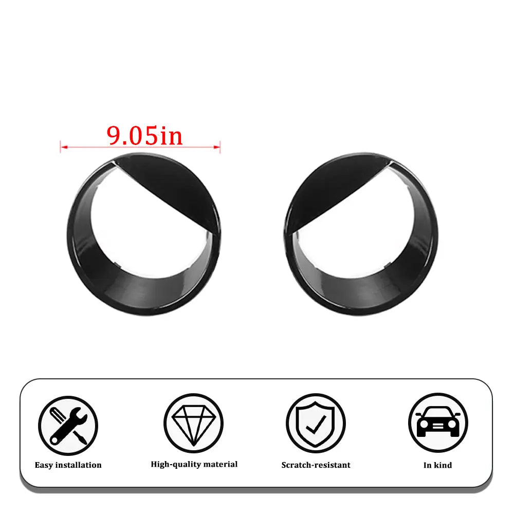 For 2007-2018 Jeep Wrangler JK JKU Front Headlight Bezel Light Angry Eyes Trim 2PCS