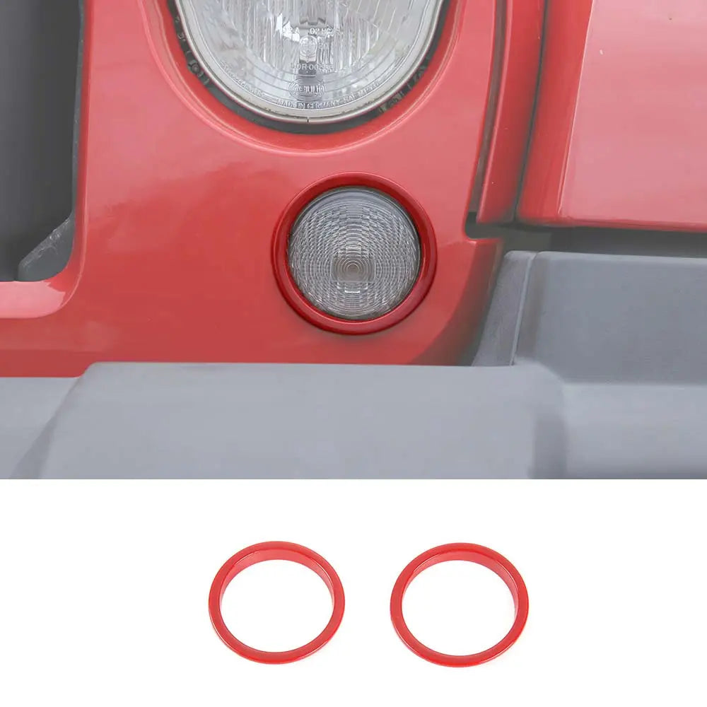 For 2007-2018 Jeep Wrangler JK JKU Front Turn Signal Light Trim Ring Bezel