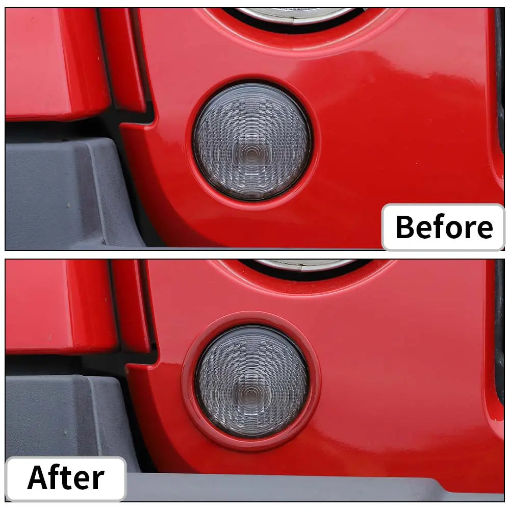 For 2007-2018 Jeep Wrangler JK JKU Front Turn Signal Light Trim Ring Bezel