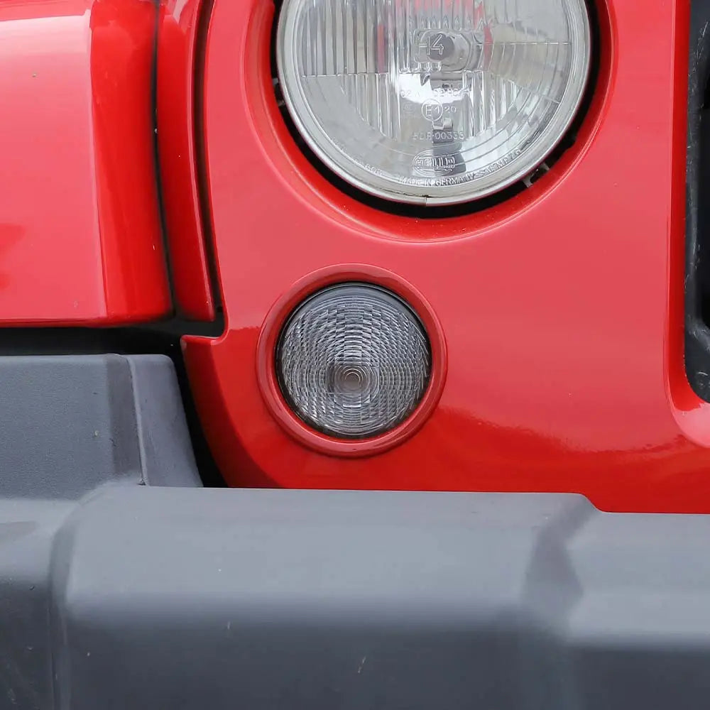 For 2007-2018 Jeep Wrangler JK JKU Front Turn Signal Light Trim Ring Bezel