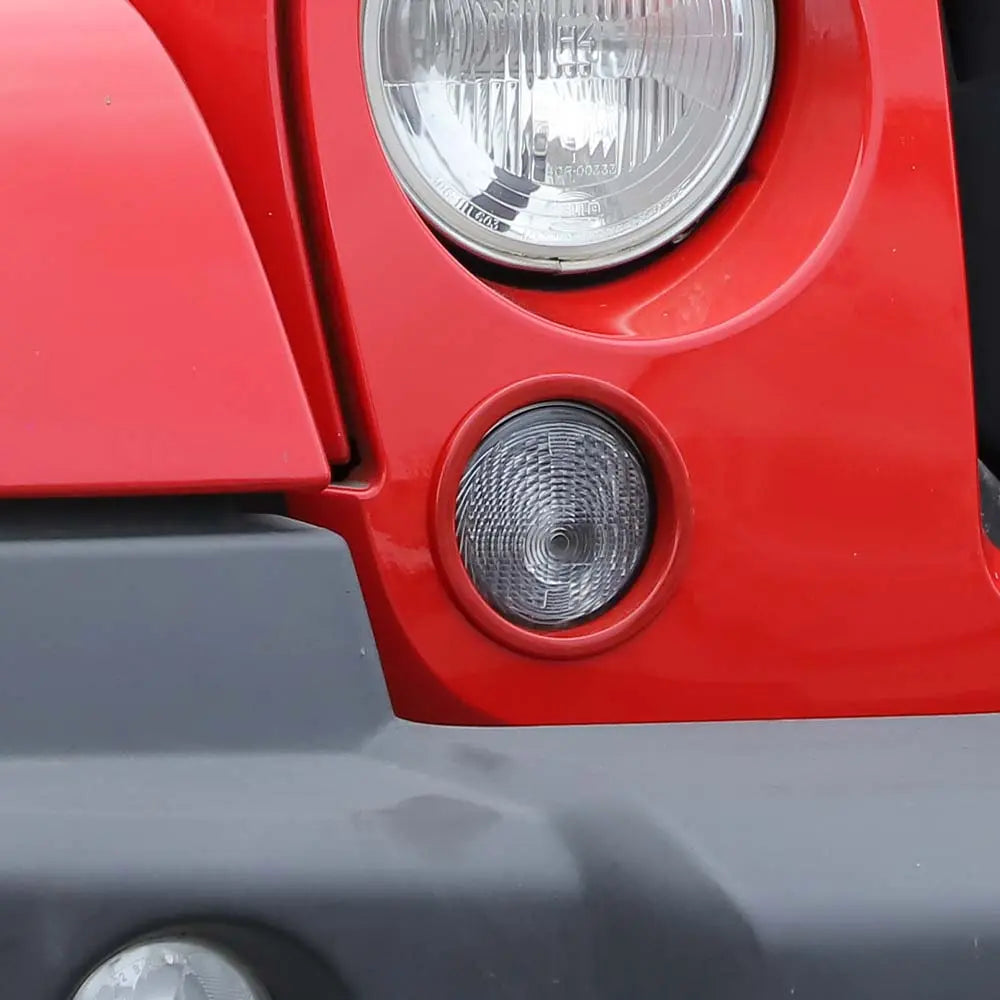 For 2007-2018 Jeep Wrangler JK JKU Front Turn Signal Light Trim Ring Bezel