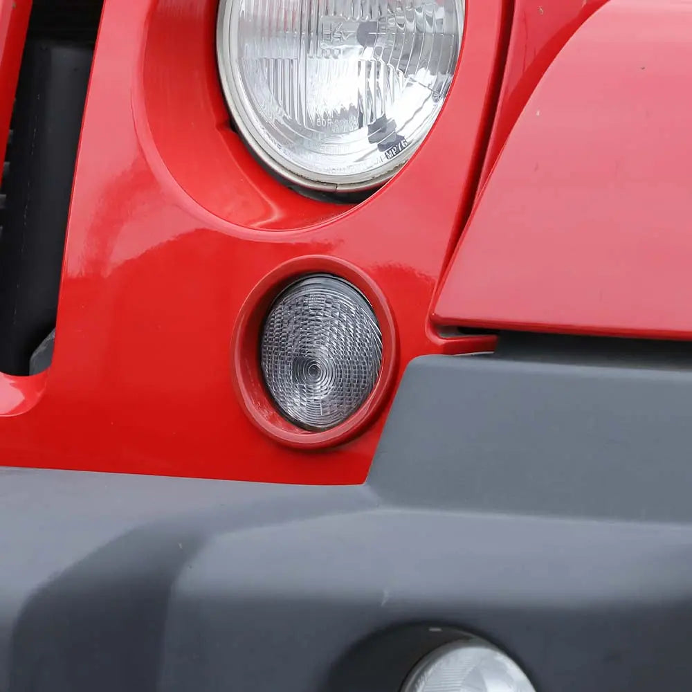For 2007-2018 Jeep Wrangler JK JKU Front Turn Signal Light Trim Ring Bezel