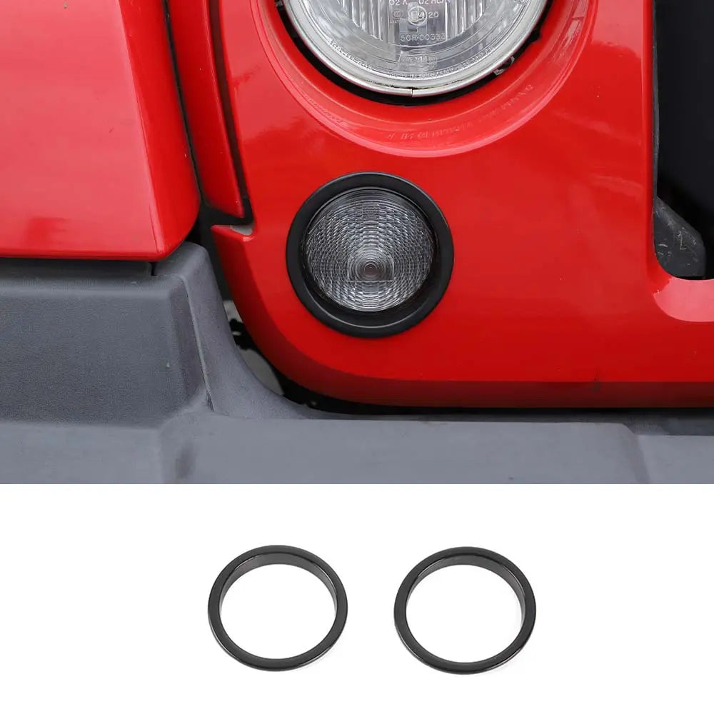 For 2007-2018 Jeep Wrangler JK JKU Front Turn Signal Light Trim Ring Bezel