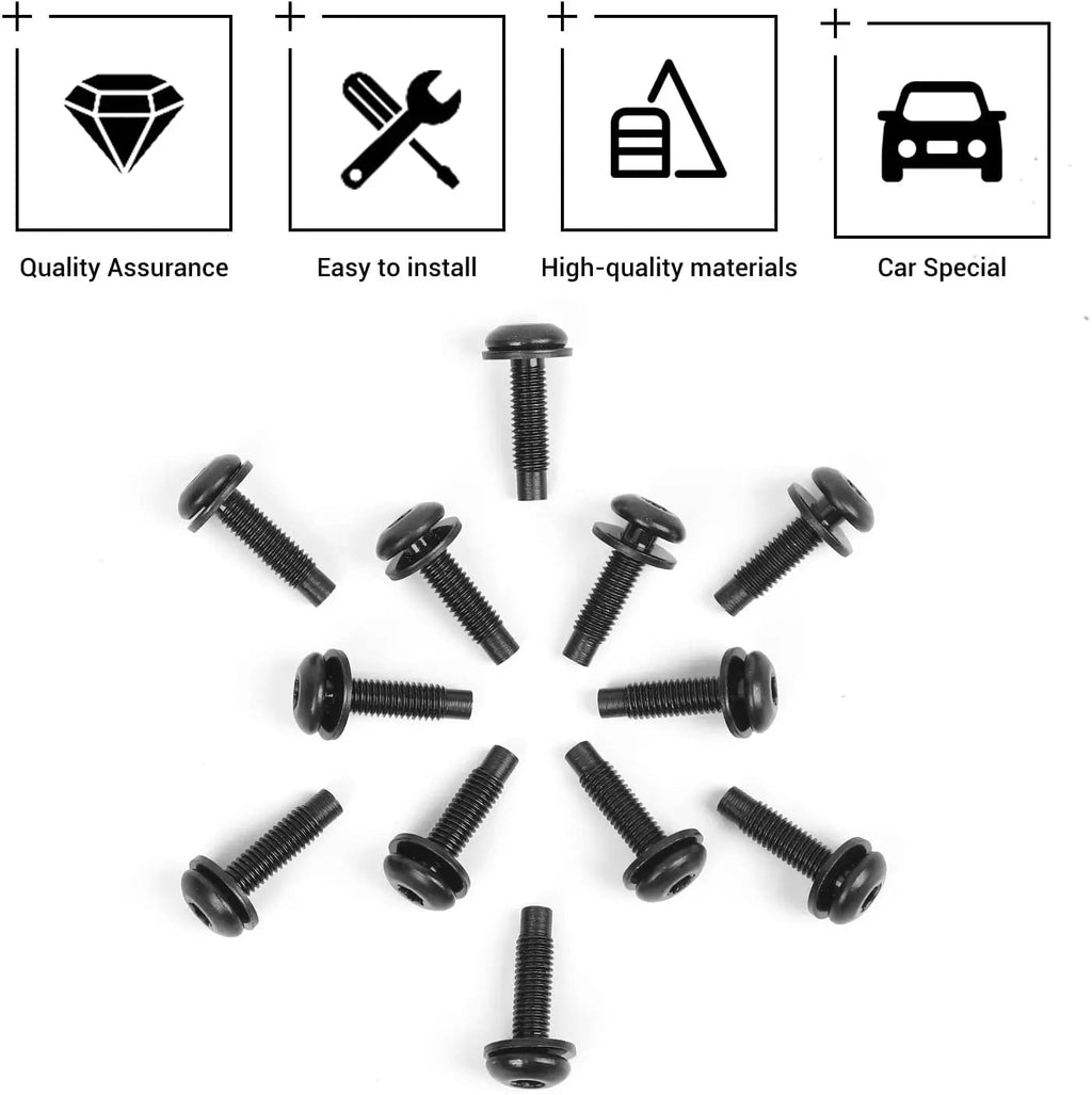 For 2007-2018 Jeep Wrangler JK JKU Front Windshield Frame Hinge Torx Screws Replacement, 12PCs