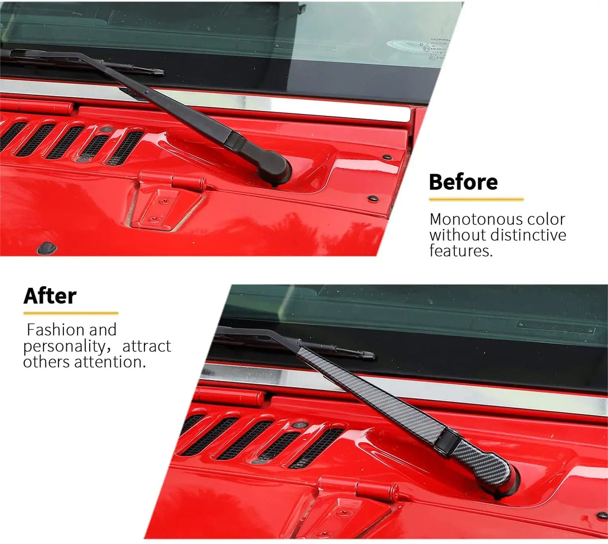 For 2007-2018 Jeep Wrangler JK JKU Front Windshield Wiper Cover Trim