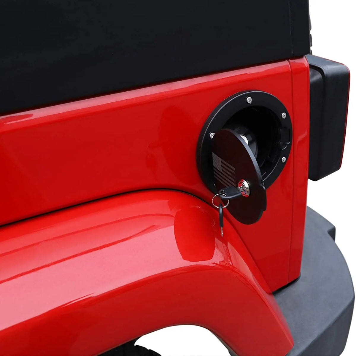 For 2007-2018 Jeep Wrangler JK JKU Fuel Door Cover Locking Gas Cap Cover, American Flag