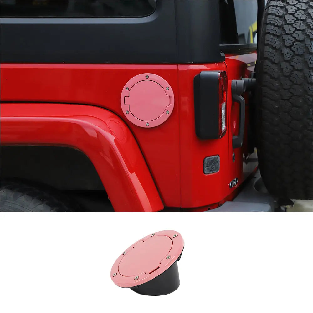 For 2007-2018 Jeep Wrangler JK JKU Fuel Filler Cover Gas Cap Tank Door Aluminum Alloy