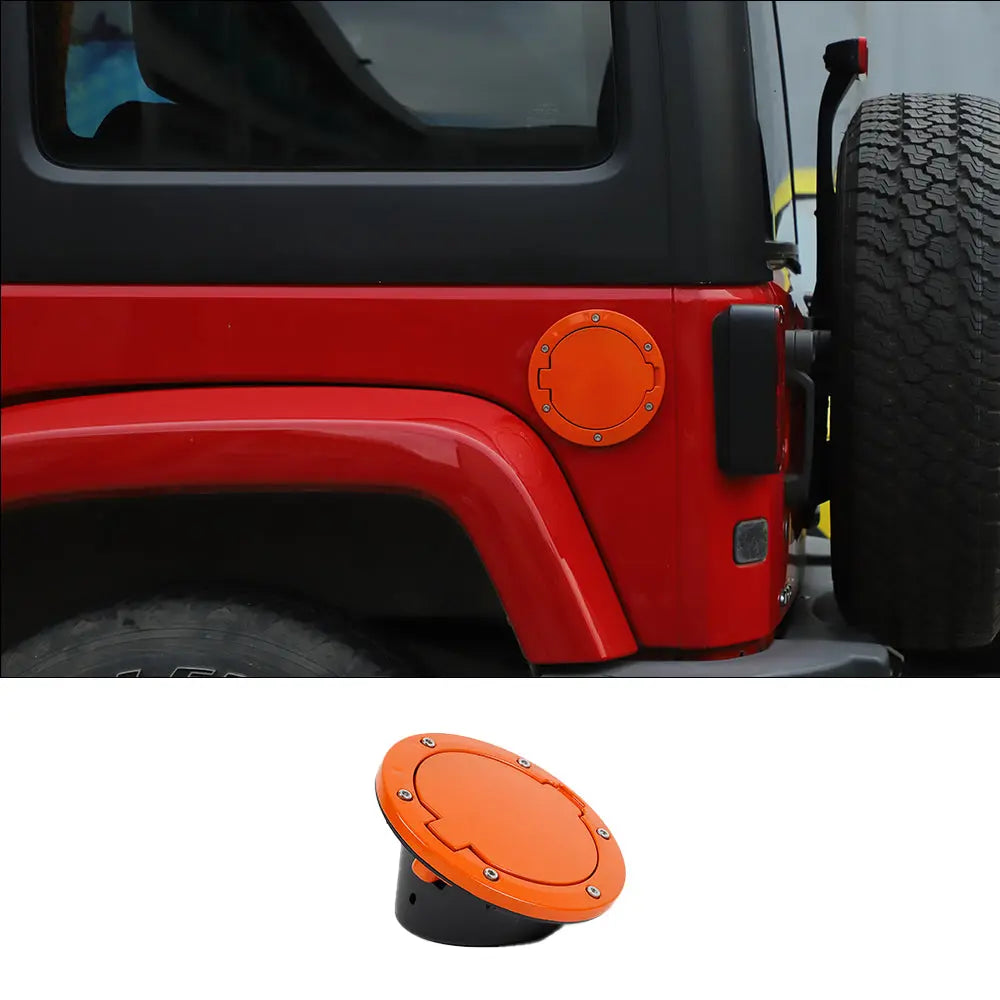 For 2007-2018 Jeep Wrangler JK JKU Fuel Filler Cover Gas Cap Tank Door Aluminum Alloy
