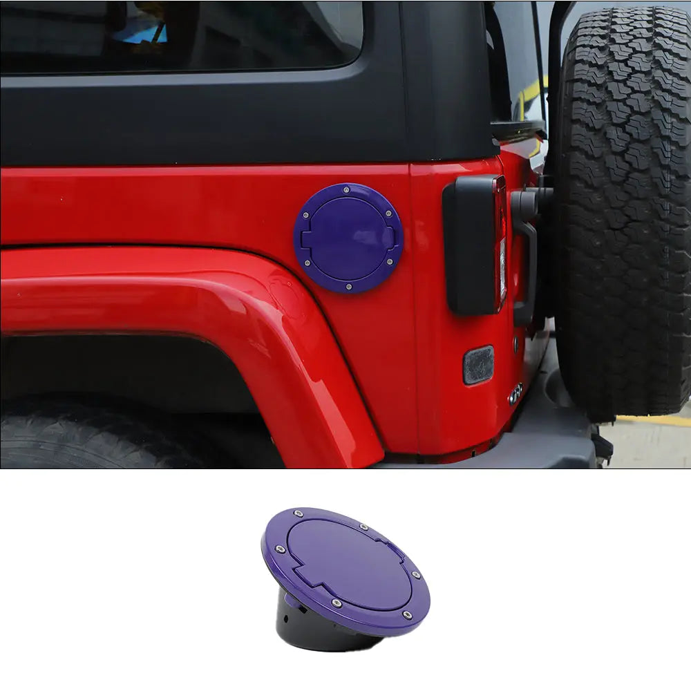 For 2007-2018 Jeep Wrangler JK JKU Fuel Filler Cover Gas Cap Tank Door Aluminum Alloy