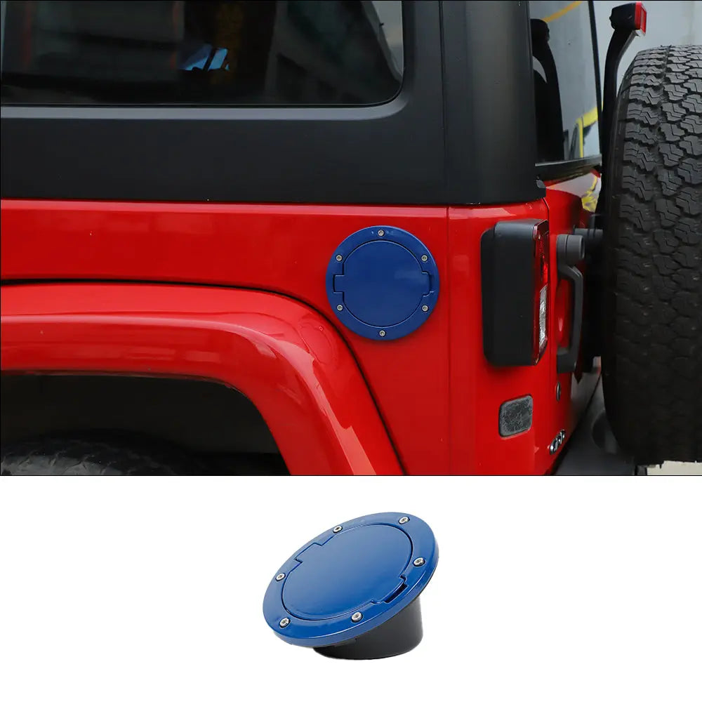 For 2007-2018 Jeep Wrangler JK JKU Fuel Filler Cover Gas Cap Tank Door Aluminum Alloy