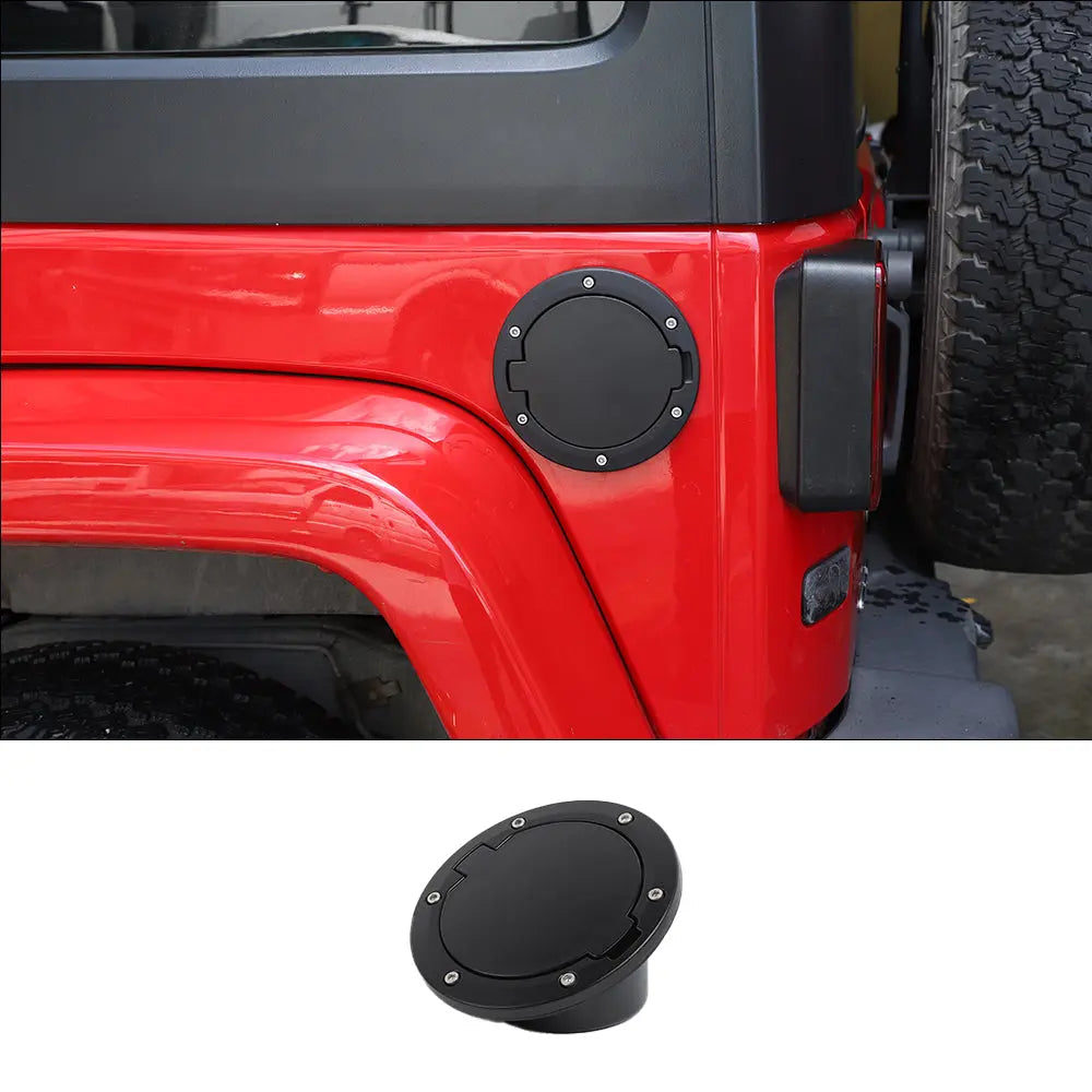 For 2007-2018 Jeep Wrangler JK JKU Fuel Filler Cover Gas Cap Tank Door Aluminum Alloy