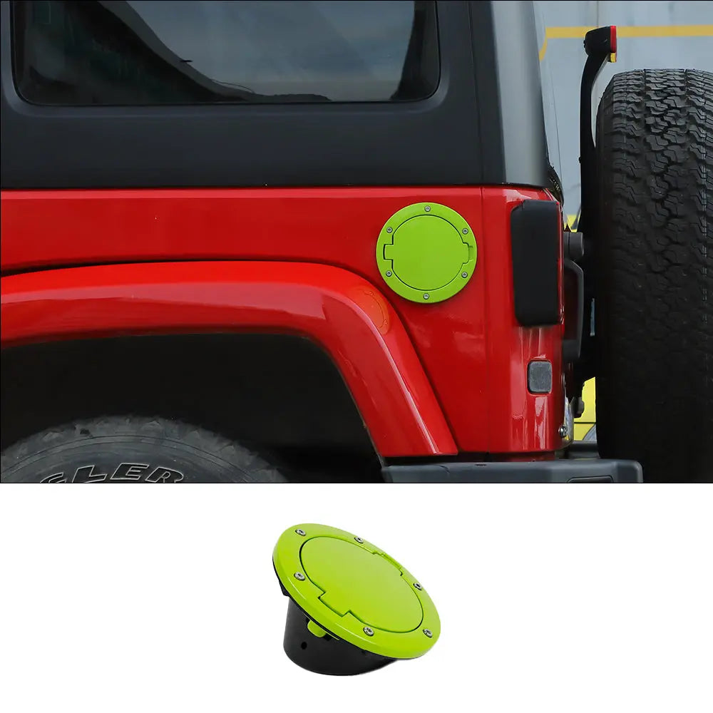 For 2007-2018 Jeep Wrangler JK JKU Fuel Filler Cover Gas Cap Tank Door Aluminum Alloy
