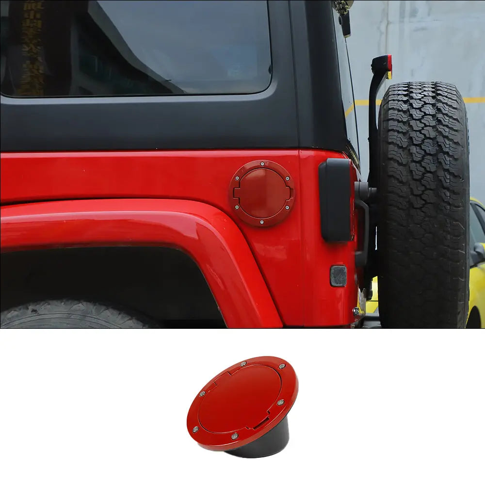 For 2007-2018 Jeep Wrangler JK JKU Fuel Filler Cover Gas Cap Tank Door Aluminum Alloy