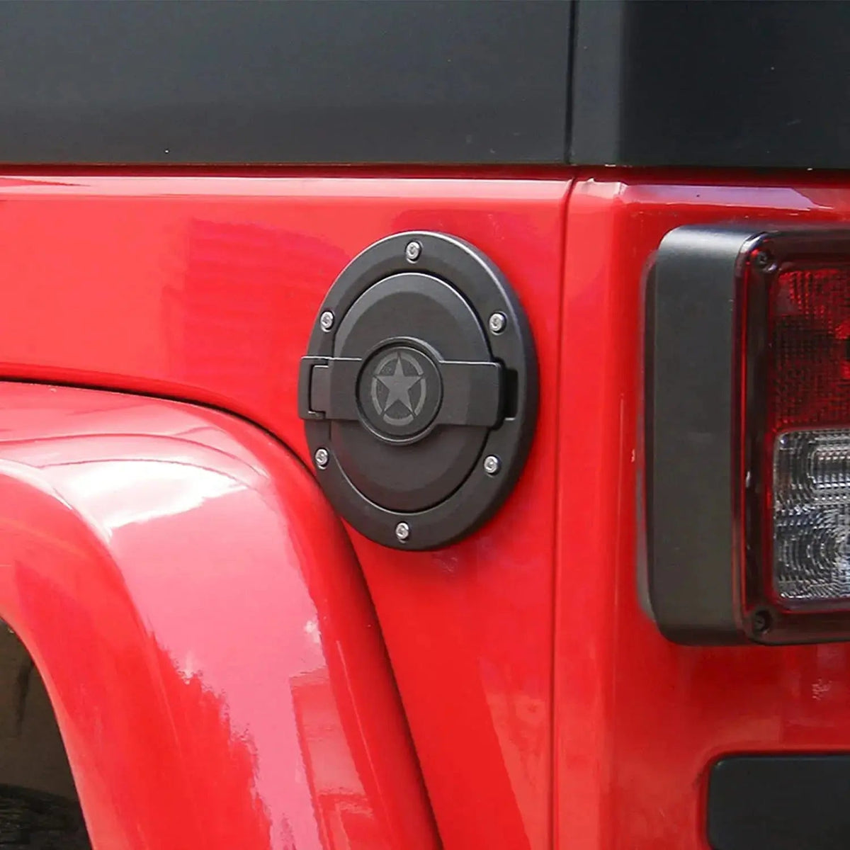 For 2007-2018 Jeep Wrangler JK JKU Fuel Filler Door Gas Lid Tank Cap Cover Trim