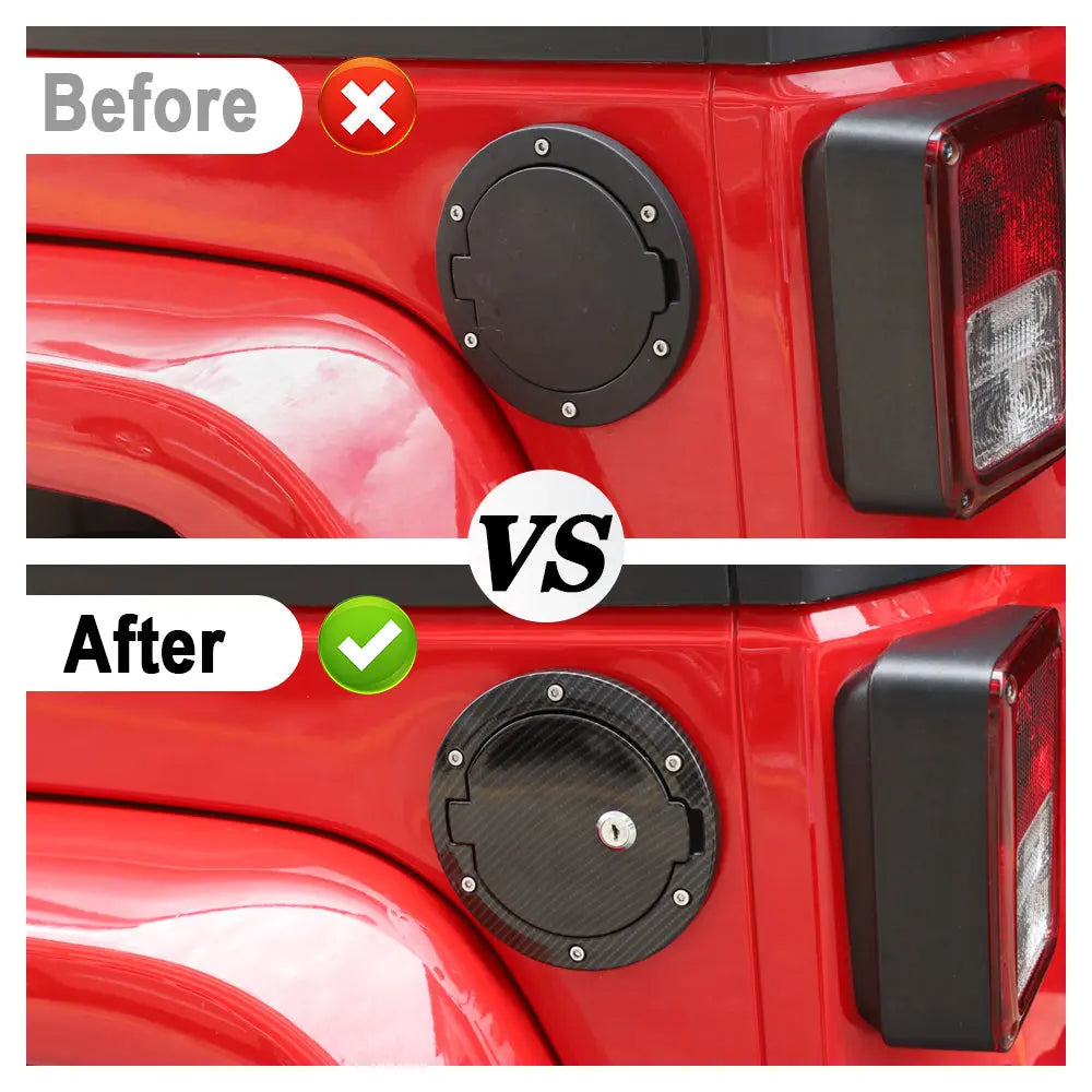 For 2007-2018 Jeep Wrangler JK JKU Fuel Tank Gas Cap Cover Trim