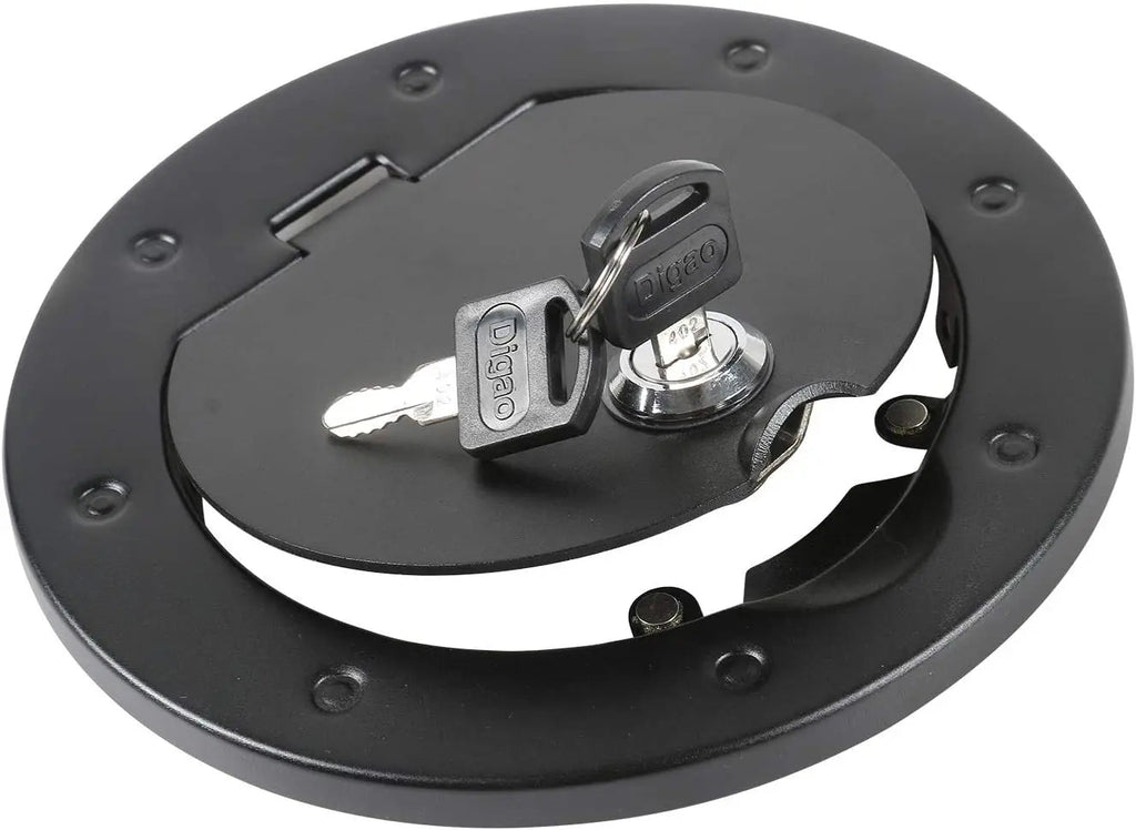For 2007-2018 Jeep Wrangler JK JKU Gas Cap Cover Locking Fuel Filler Door Cover Black