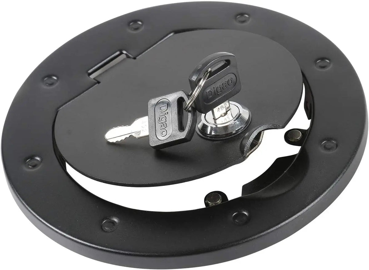 For 2007-2018 Jeep Wrangler JK JKU Gas Cap Cover Locking Fuel Filler Door Cover Black