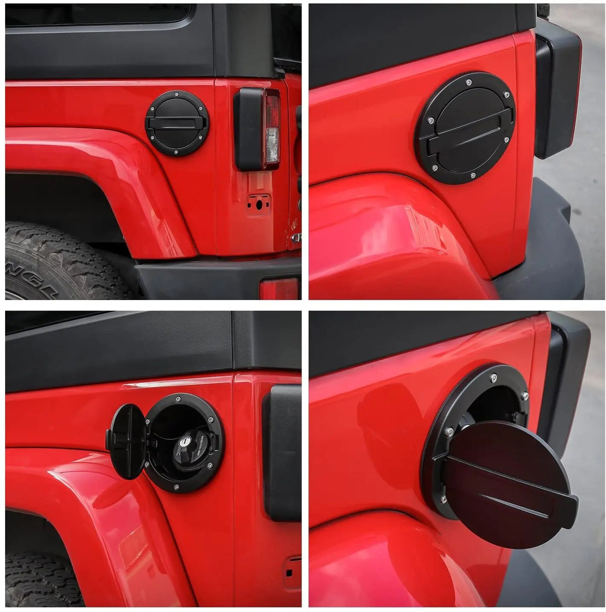 For 2007-2018 Jeep Wrangler JK JKU Gas Tank Cap Fuel Filler Door Cover