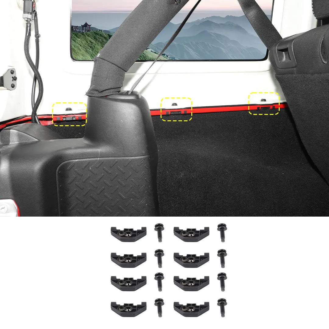 For 2007-2018 Jeep Wrangler JK JKU Hardtop Quick Removal Screws with Clips Replacement Bolts, Black