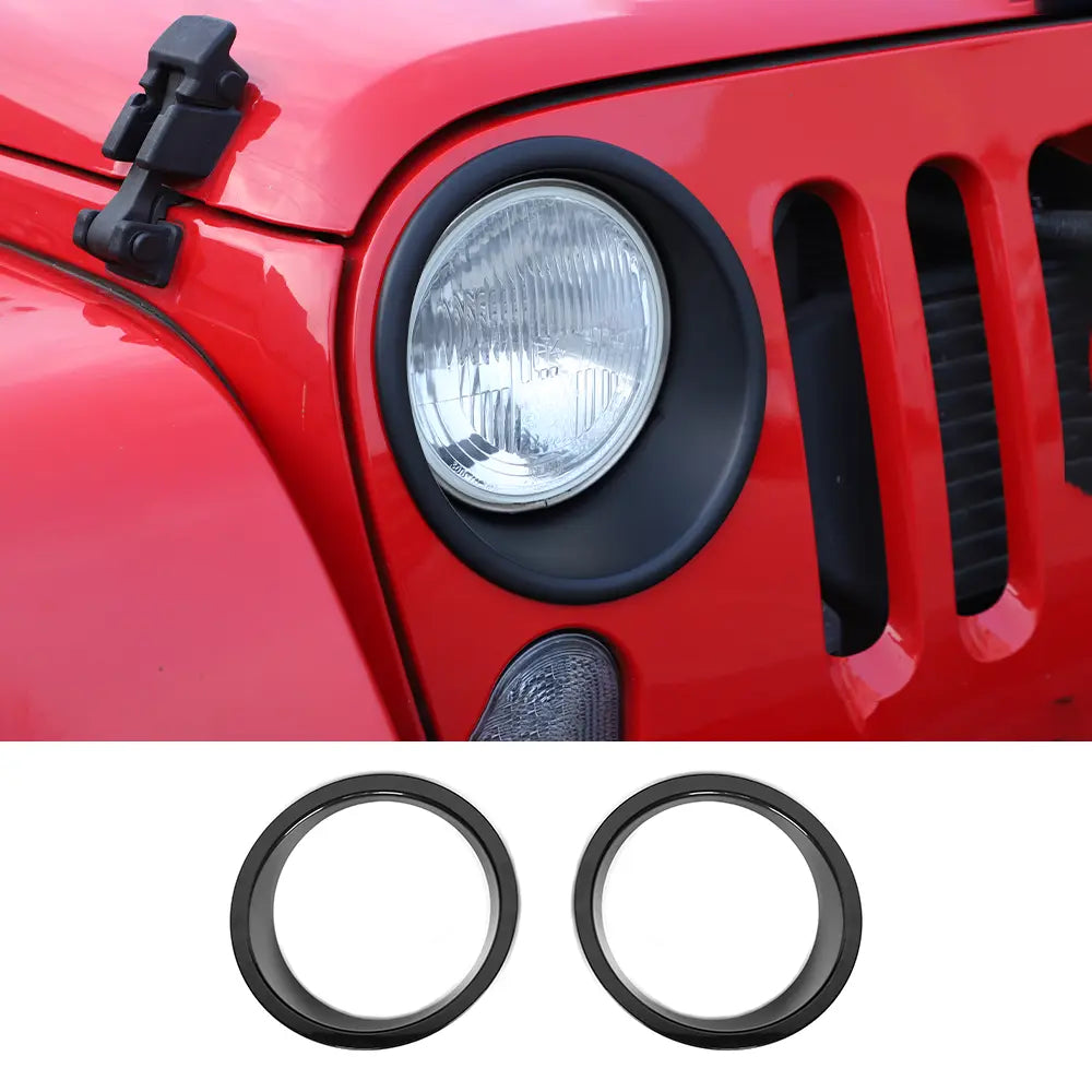 For 2007-2018 Jeep Wrangler JK JKU Headlight Trim Bezels