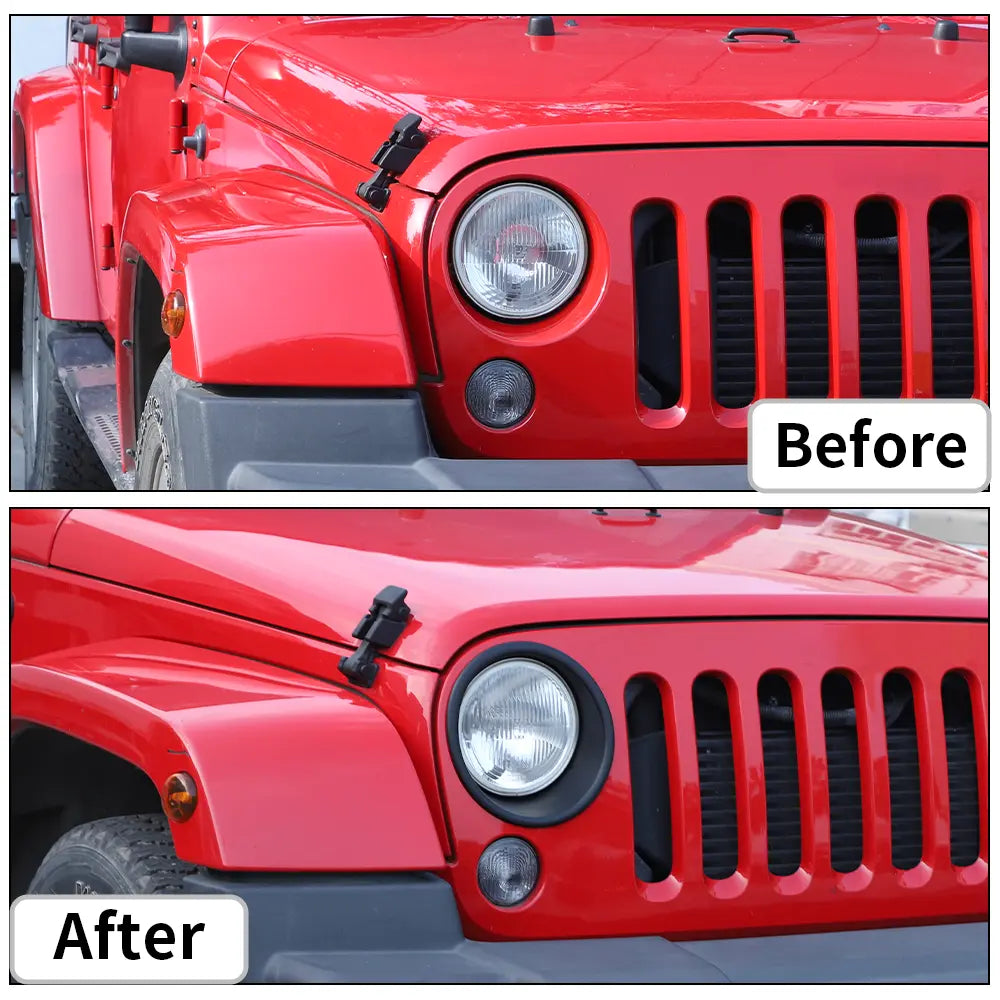 For 2007-2018 Jeep Wrangler JK JKU Headlight Trim Bezels