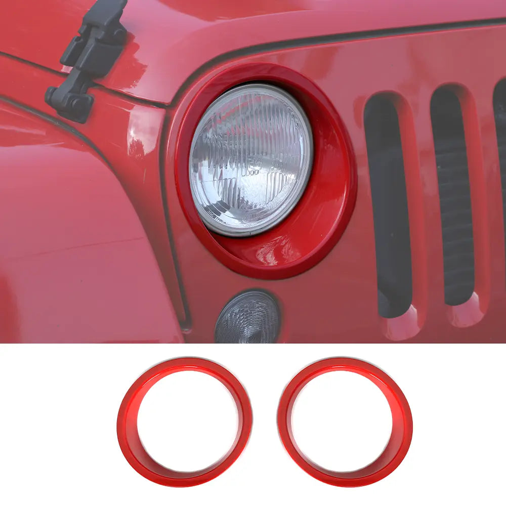 For 2007-2018 Jeep Wrangler JK JKU Headlight Trim Bezels
