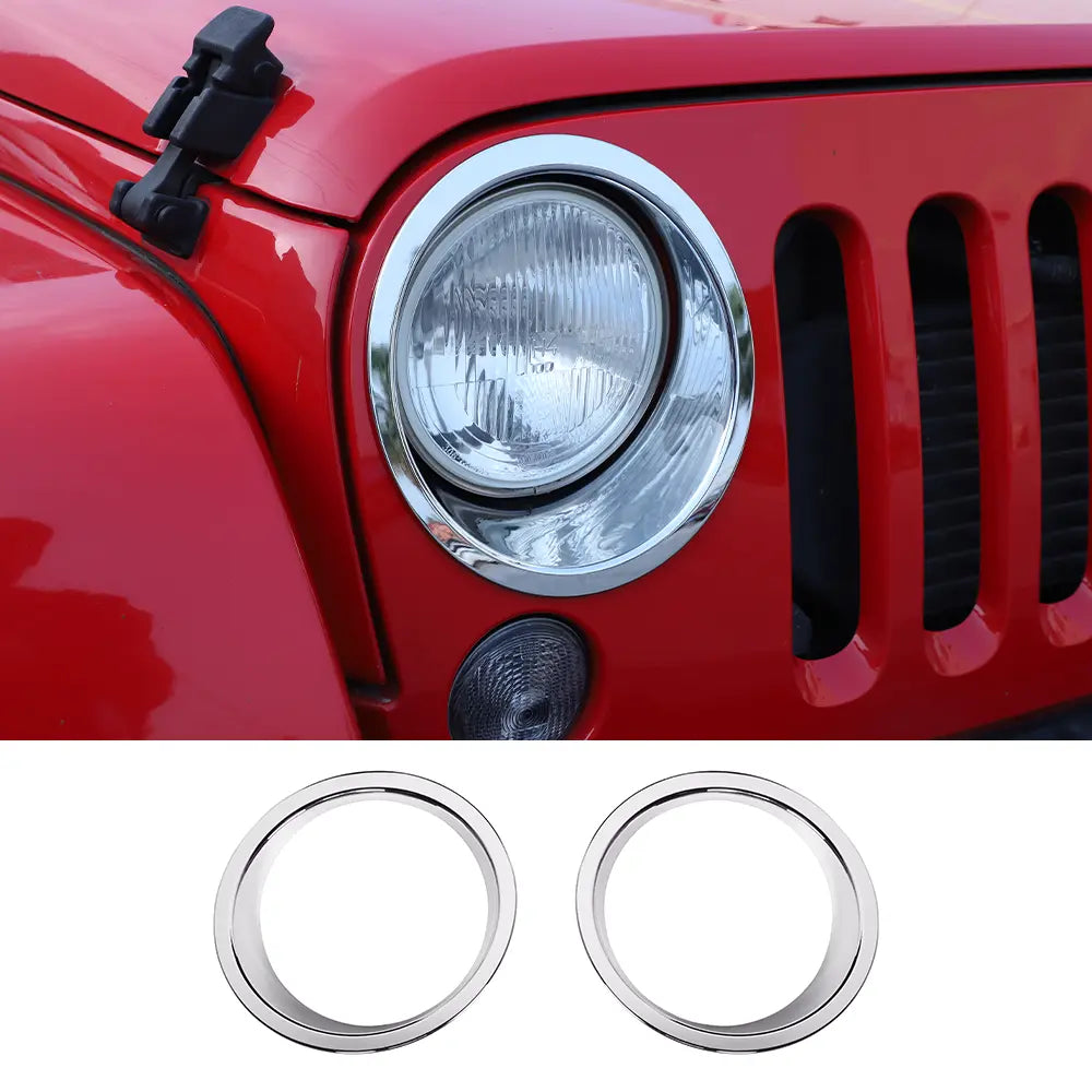 For 2007-2018 Jeep Wrangler JK JKU Headlight Trim Bezels