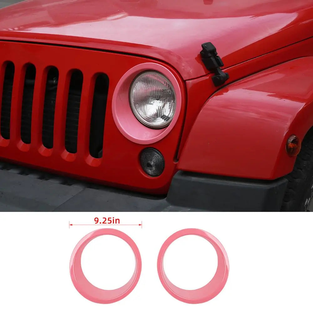 For 2007-2018 Jeep Wrangler JK JKU Headlight Trim Bezels