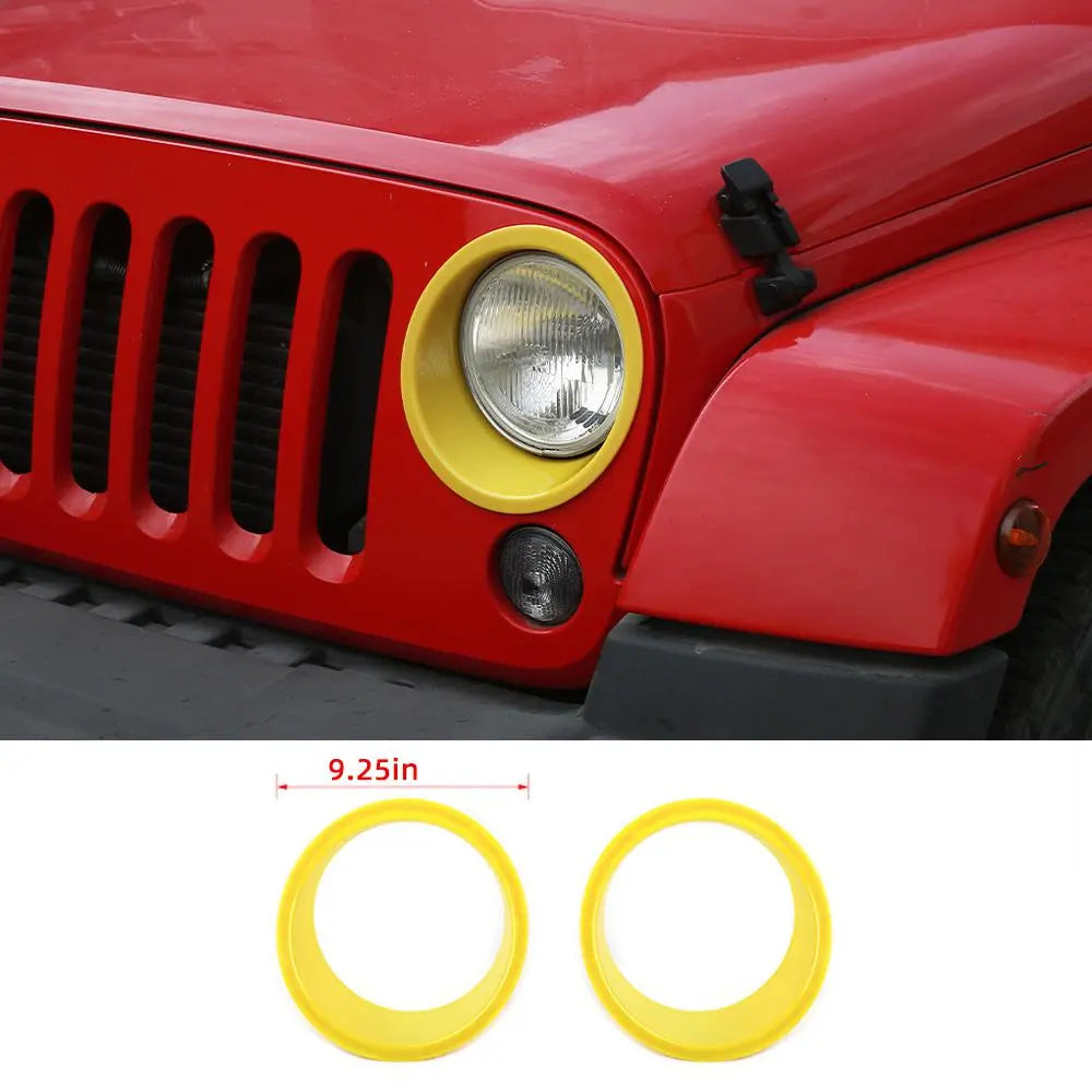 For 2007-2018 Jeep Wrangler JK JKU Headlight Trim Bezels