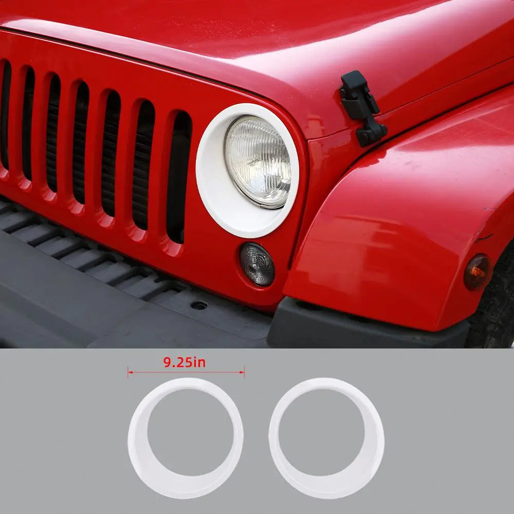 For 2007-2018 Jeep Wrangler JK JKU Headlight Trim Bezels