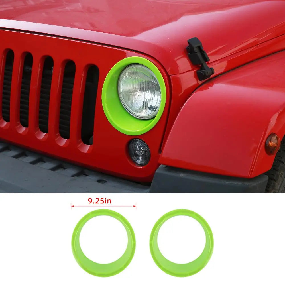 For 2007-2018 Jeep Wrangler JK JKU Headlight Trim Bezels