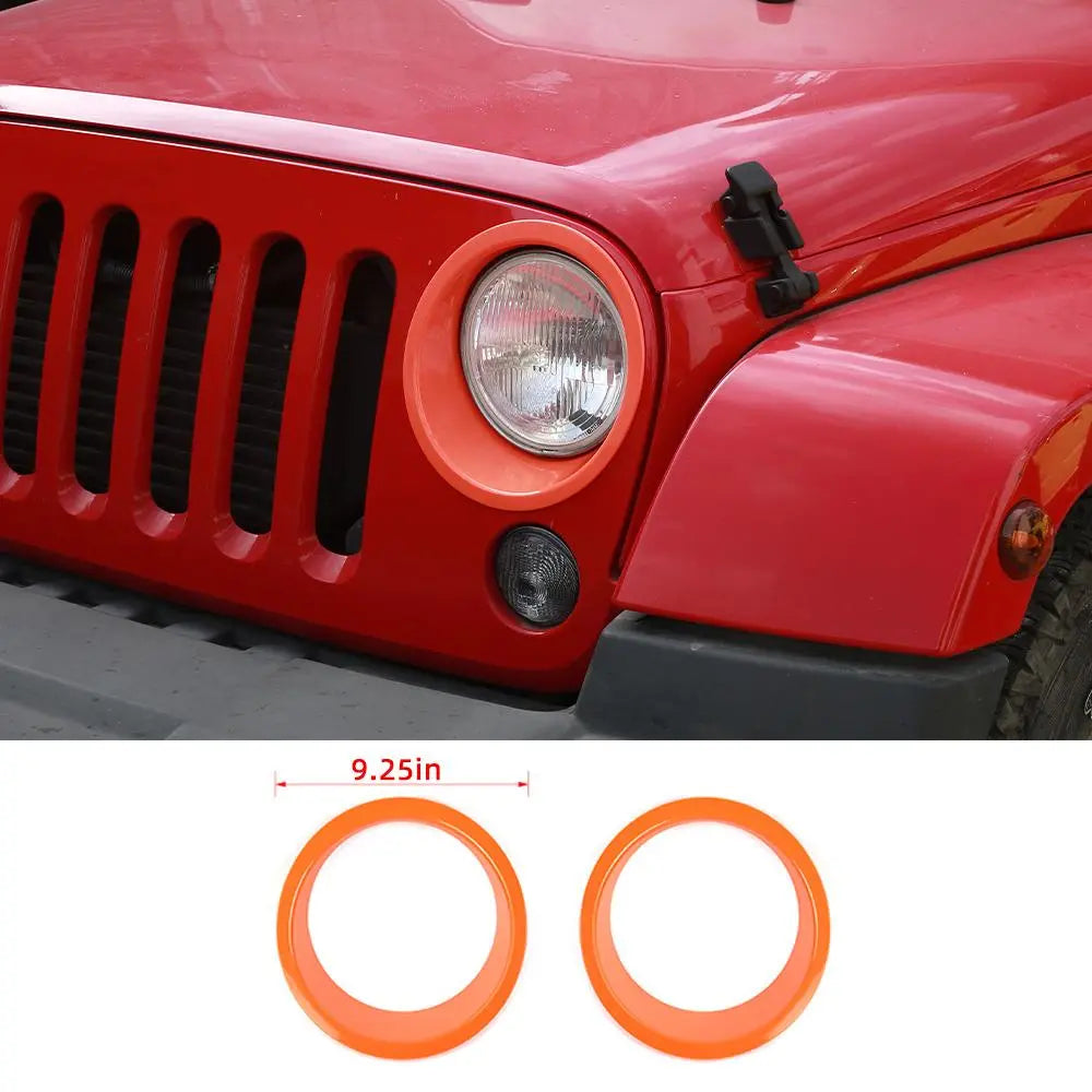 For 2007-2018 Jeep Wrangler JK JKU Headlight Trim Bezels