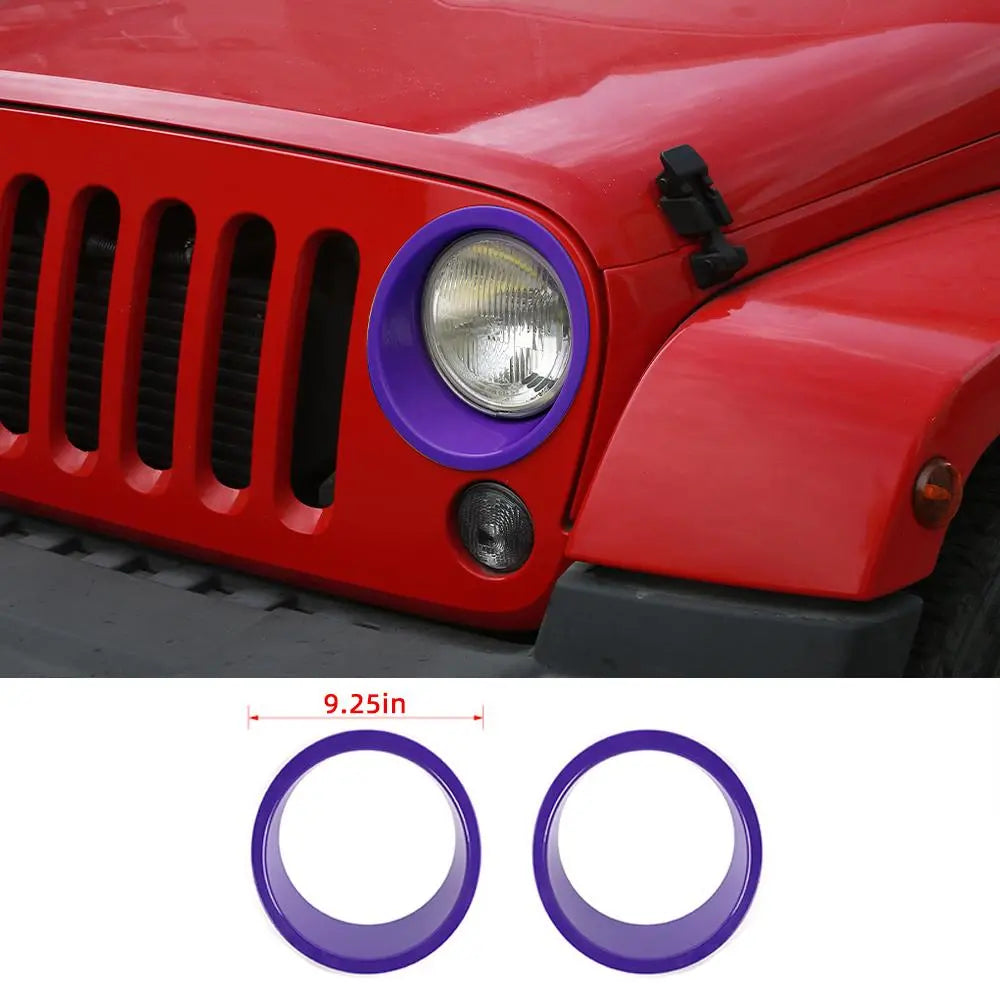 For 2007-2018 Jeep Wrangler JK JKU Headlight Trim Bezels