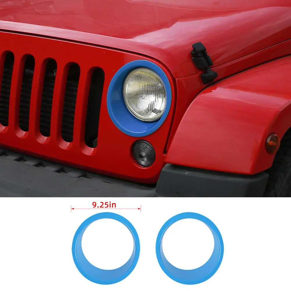For 2007-2018 Jeep Wrangler JK JKU Headlight Trim Bezels
