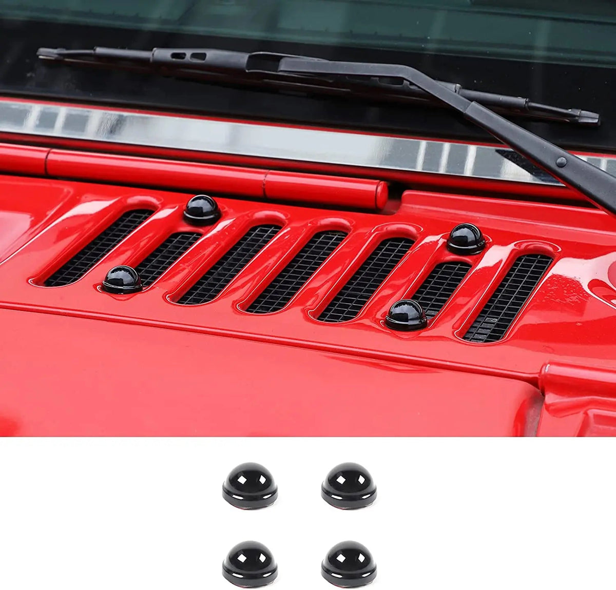 For 2007-2018 Jeep Wrangler JK JKU Hood Door Screw Protection Bolt Cover Trim