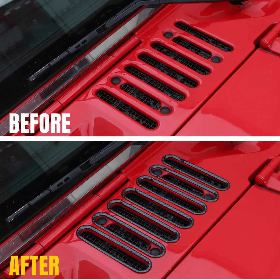 For 2007-2018 Jeep Wrangler JK JKU Hood Vent Cover Cowl Panel Trim Exterior Accent