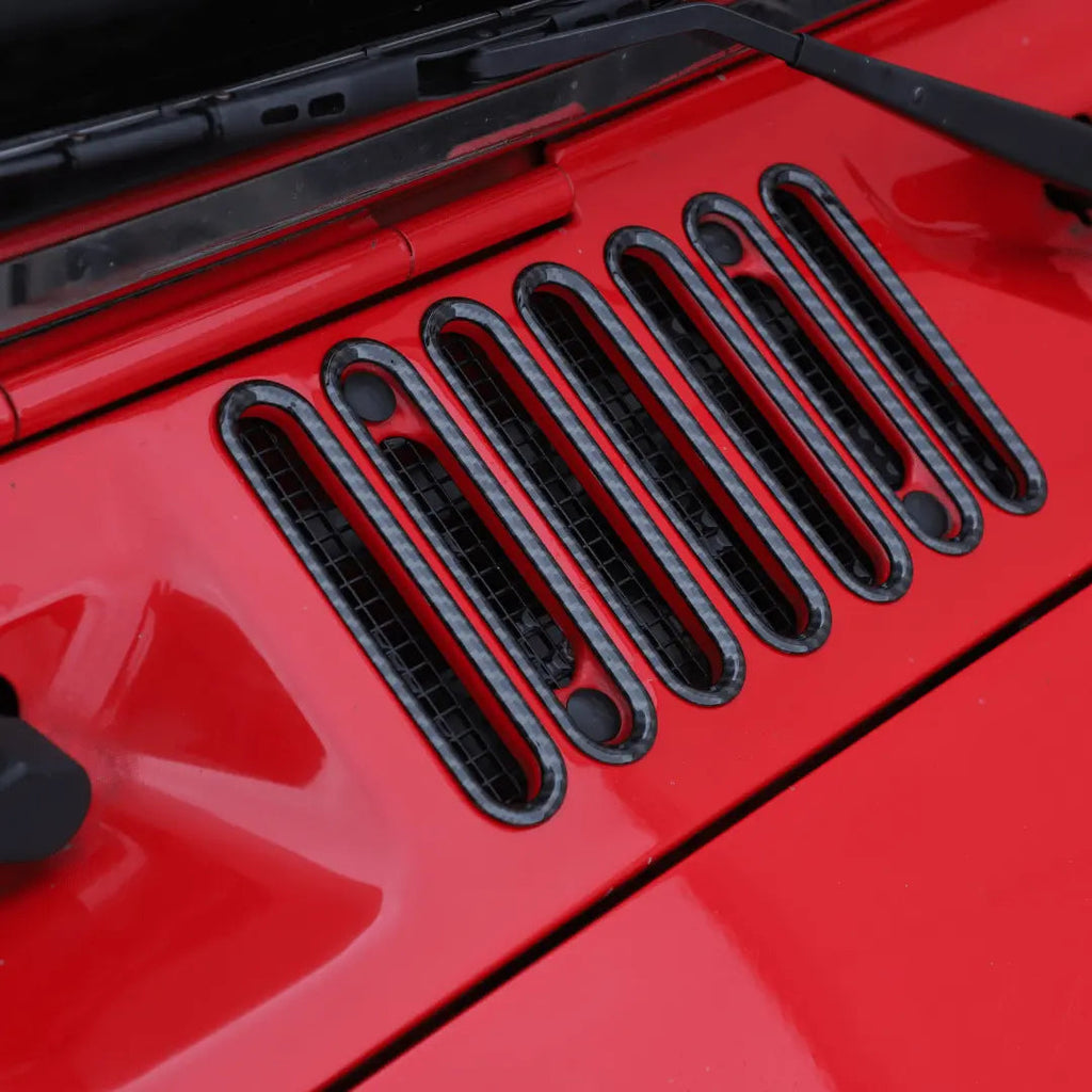 For 2007-2018 Jeep Wrangler JK JKU Hood Vent Cover Cowl Panel Trim Exterior Accent