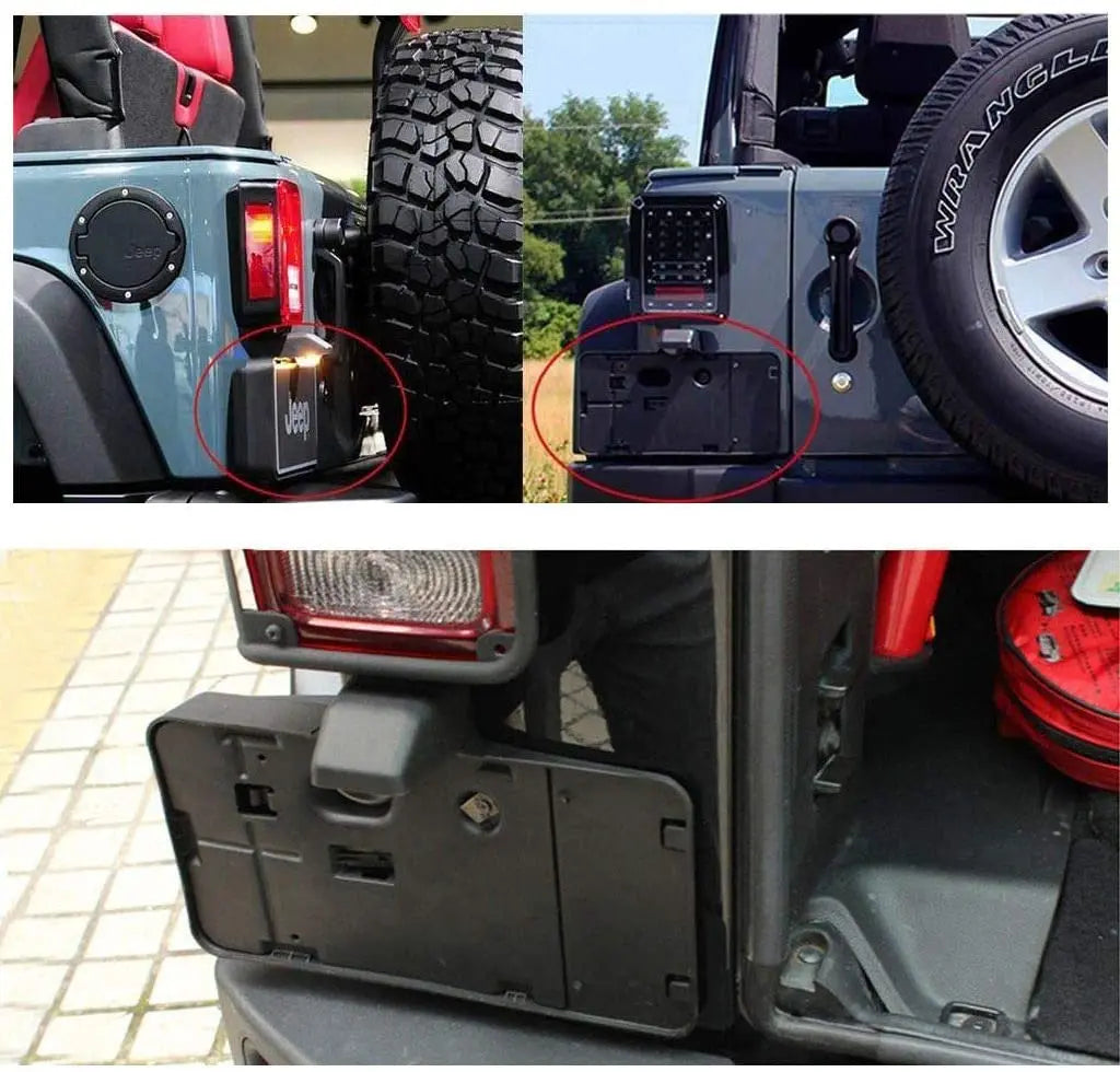 For 2007-2018 Jeep Wrangler JK JKU Rear License Plate Mounting Bracket Holder Frame