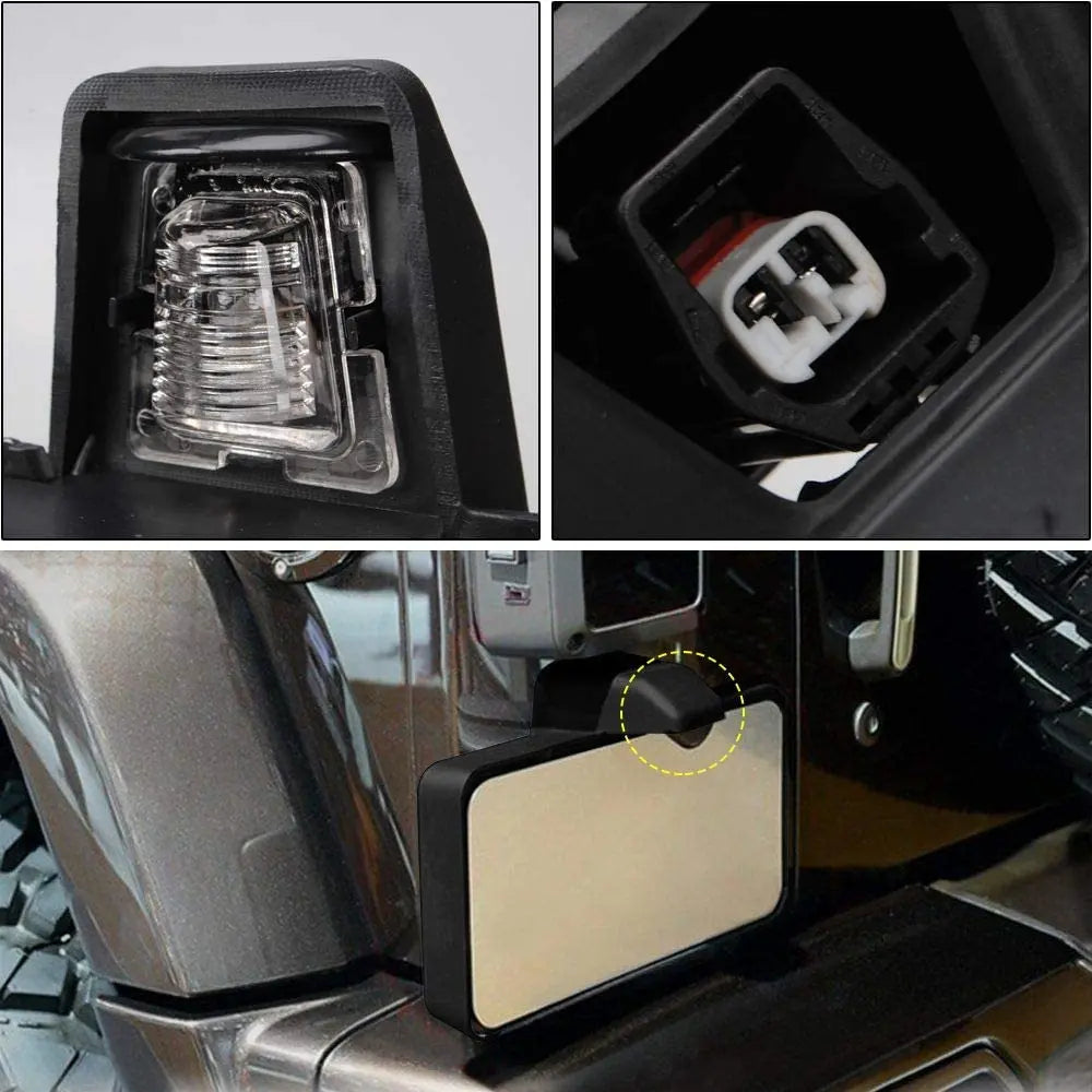 For 2007-2018 Jeep Wrangler JK JKU Rear License Plate Mounting Bracket Holder Frame