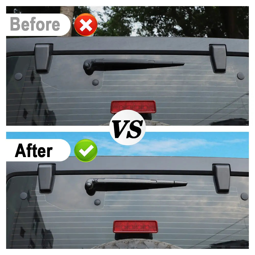 For 2007-2018 Jeep Wrangler JK JKU Rear Rain Windscreen Window Wiper Cover Trim