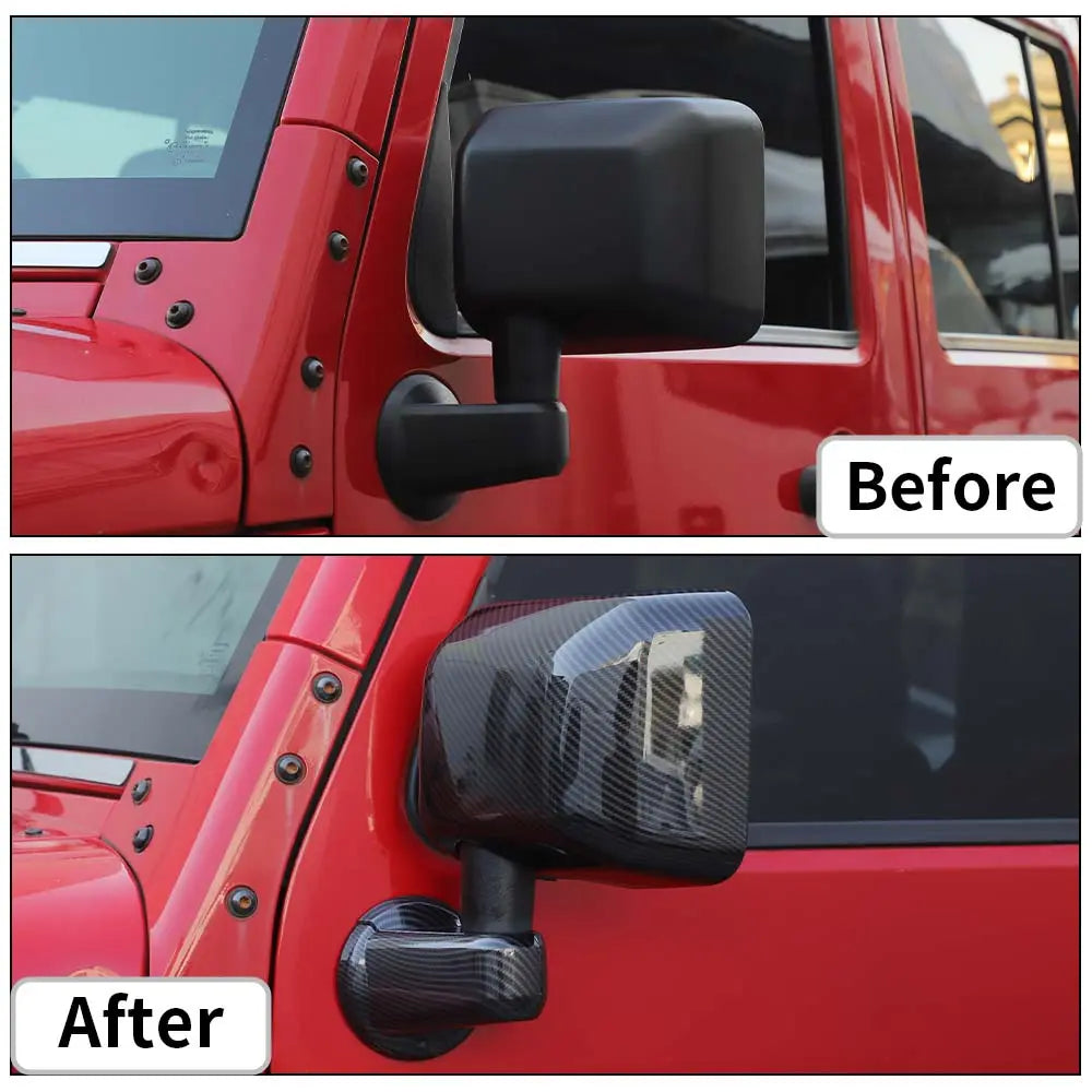 For 2007-2018 Jeep Wrangler JK JKU Rearview Mirror Cover Trim