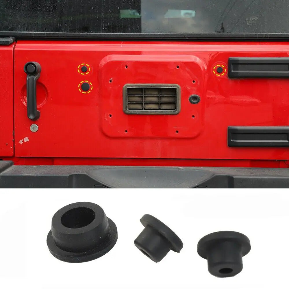 For 2007-2018 Jeep Wrangler JK JKU Rubber Tailgate Plug Tramp Stamp Spare Tire Carrier Delete