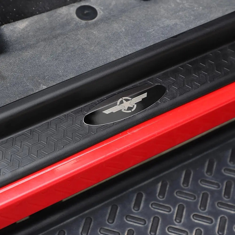 For 2007-2018 Jeep Wrangler JK JKU Sill Plate Protector Guards Strip Cover Star