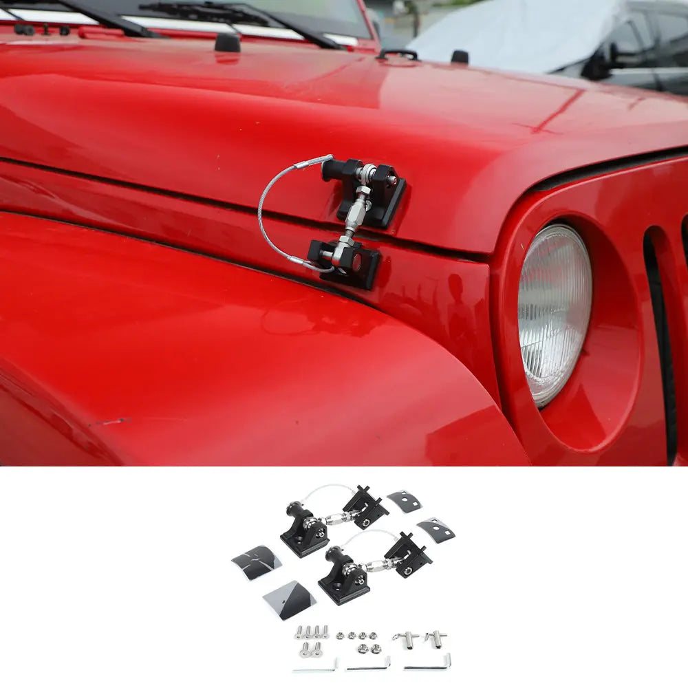 For 2007+ Jeep Wrangler JK JL Gladiator JT Stainless Steel Locking Hood Latch Catch Kit