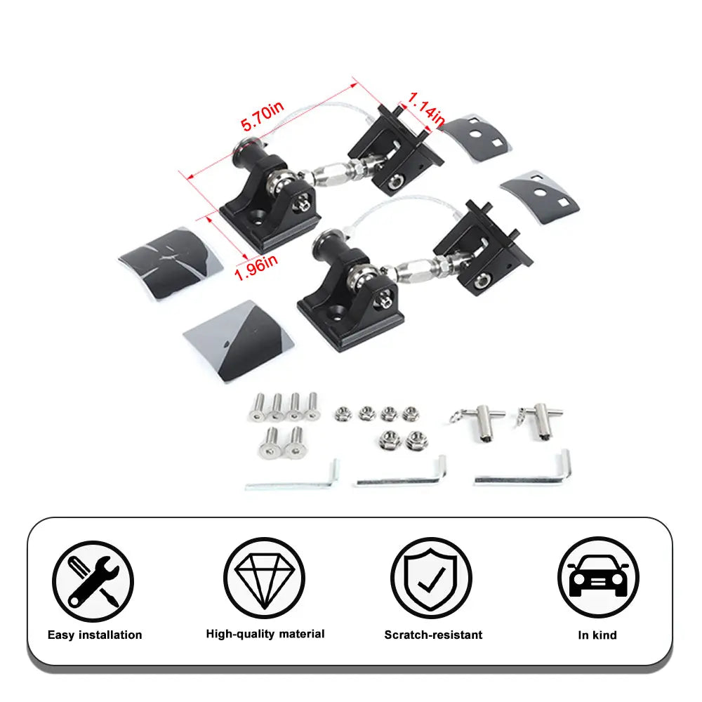For 2007+ Jeep Wrangler JK JL Gladiator JT Stainless Steel Locking Hood Latch Catch Kit