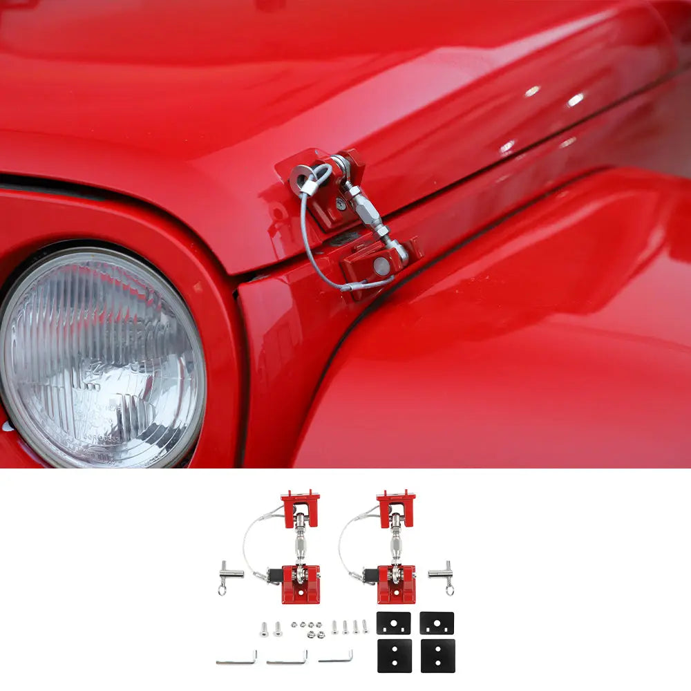 For 2007+ Jeep Wrangler JK JL Gladiator JT Stainless Steel Locking Hood Latch Catch Kit